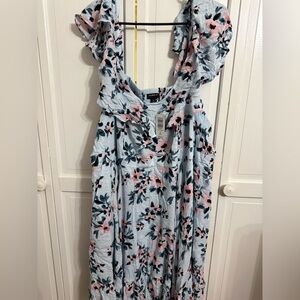 Torrid Blue and Pink Floral Dress